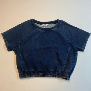 BB Dakota by Steve Madden XS short sleeve cropped sweatshirt, blue